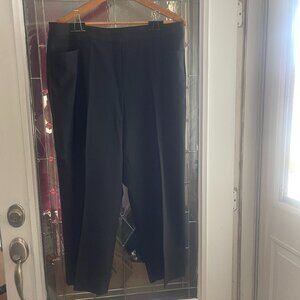 Lands' End Dress Pants Women 18 Black Straight Leg Black Pockets 38.5X26